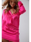 Fuchsia ruffled shirt dress FG641 - Online store - Boutique